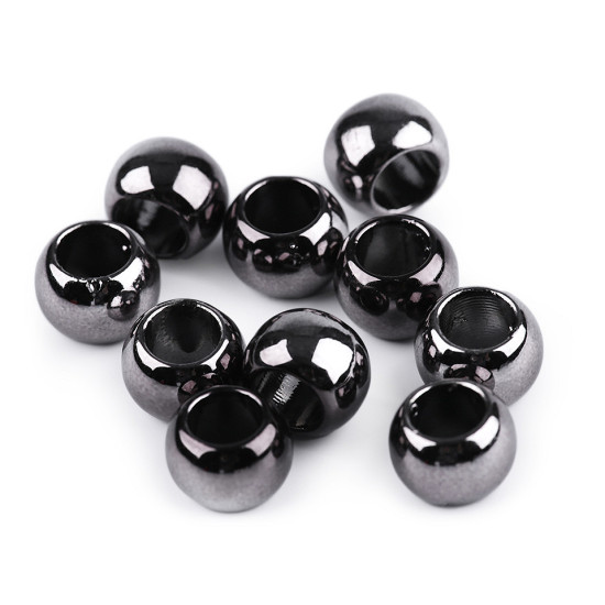Koraliki plastikowe metalic duży otwór do przewlekania 8x10 mm - Srebrny (1000 Sztuki) Koraliki plastikowe metalic duży otwór do przewlekania 8x10 mm - Srebrny (1000 Sztuki)