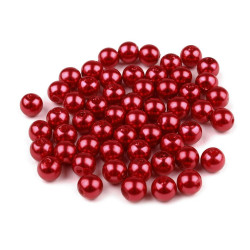 Plastikowe koraliki woskowane / perły glance ø6 mm - Czerwony ciemn (100 Gramy)