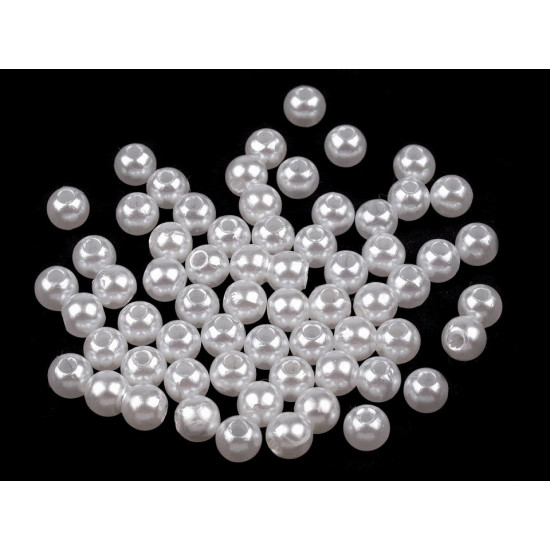 Plastikowe koraliki woskowane / perły glance ø6 mm - Różowy fiolet (100 Gramy)