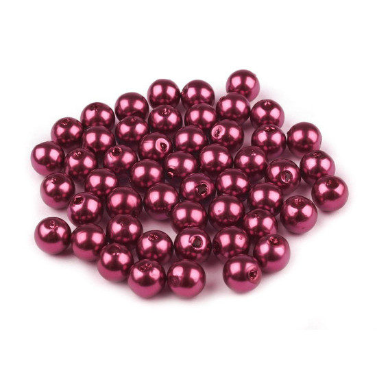 Plastikowe koraliki woskowane / perły glance ø6 mm - Różowy fiolet (100 Gramy)