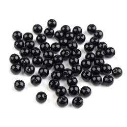 Plastikowe koraliki woskowane / perły glance ø6 mm - Czarny (100 Gramy)