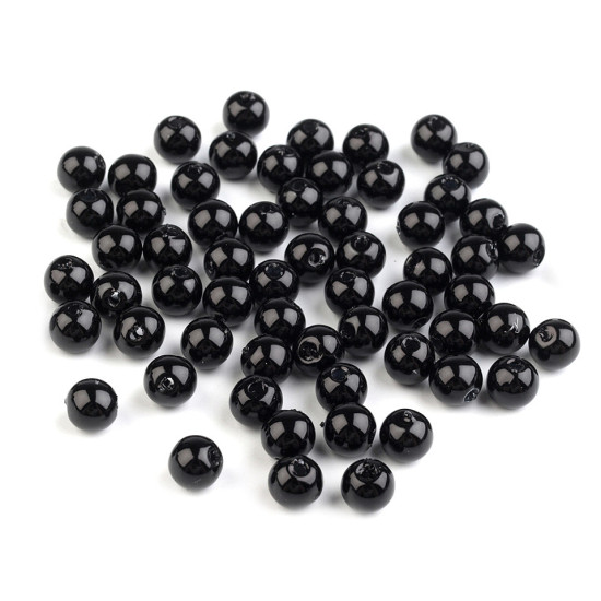 Plastikowe koraliki woskowane / perły glance ø6 mm - Różowy fiolet (100 Gramy)
