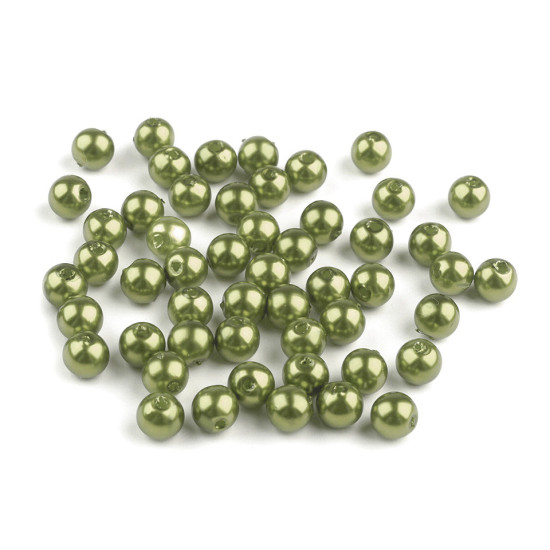 Plastikowe koraliki woskowane / perły glance ø6 mm - Różowy fiolet (100 Gramy)