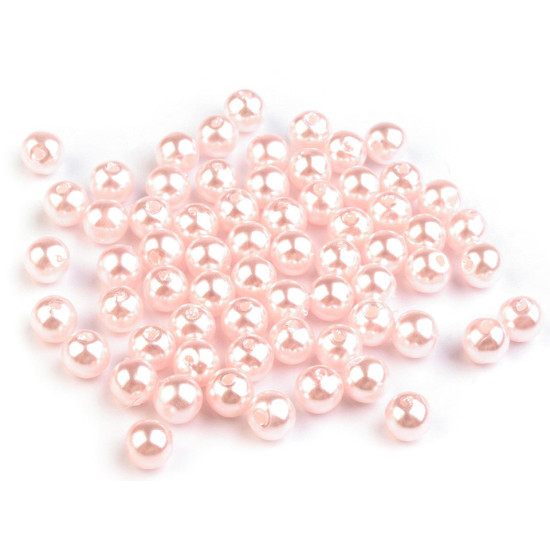 Plastikowe koraliki woskowane / perły glance ø6 mm - Różowy fiolet (100 Gramy)