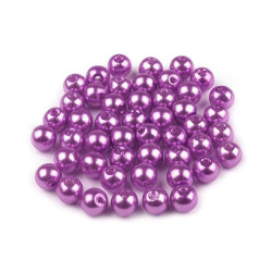 Plastikowe koraliki woskowane / perły glance ø6 mm - Fioletowy (100 Gramy)