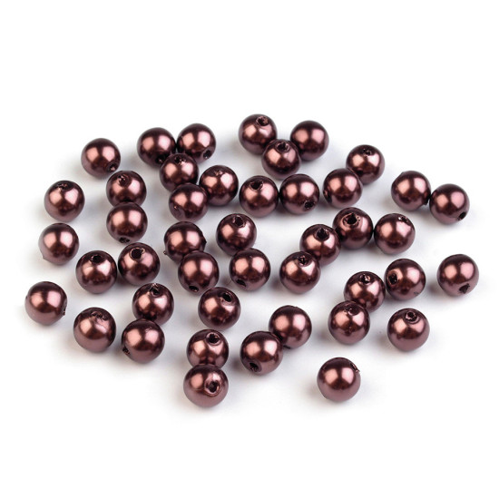 Plastikowe koraliki woskowane / perły glance ø6 mm - Różowy fiolet (100 Gramy)
