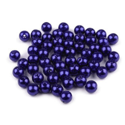 Plastikowe koraliki woskowane / perły glance ø6 mm - Błękit pruski (100 Gramy)