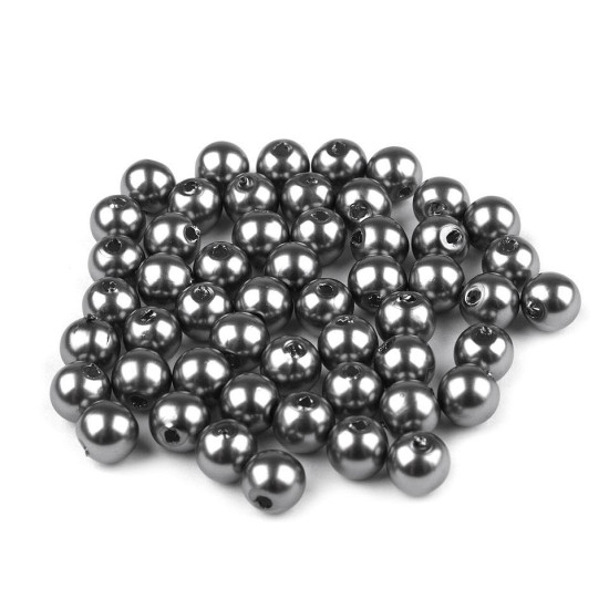 Plastikowe koraliki woskowane / perły glance ø6 mm - Różowy fiolet (100 Gramy)