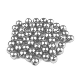 Plastikowe koraliki woskowane / perły glance ø6 mm - Szary (100 Gramy)