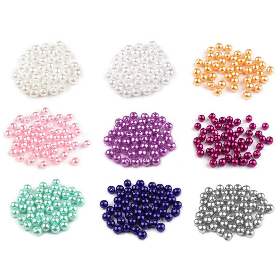 Plastikowe koraliki woskowane / perły glance ø6 mm - Różowy fiolet (100 Gramy)