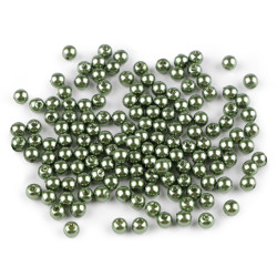 Plastic imitation pearl beads glance ø5 mm - Dark green (10 Grams)