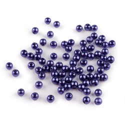 Plastic imitation pearl beads glance ø5 mm - Blueberry (10 Grams)
