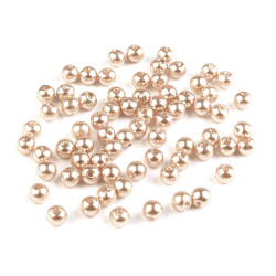 Plastic imitation pearl beads glance ø5 mm - Cream (10 Grams)