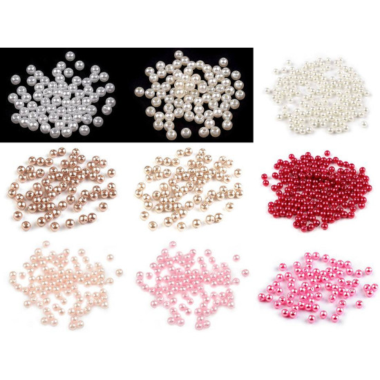 Plastic imitation pearl beads glance ø5 mm - Cream (10 Grams) Plastic imitation pearl beads glance ø5 mm - Cream (10 Grams)
