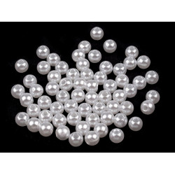 Plastikowe koraliki woskowane / perły glance ø5 mm - White (10 Gramy)