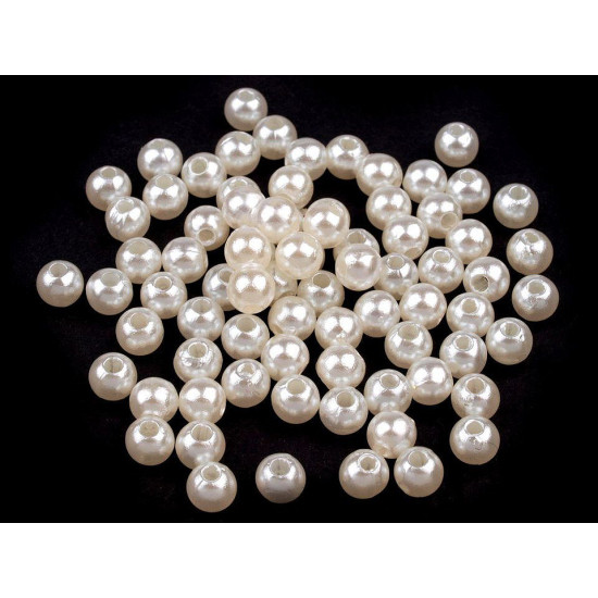 Plastic imitation pearl beads glance ø5 mm - Cream (10 Grams) Plastic imitation pearl beads glance ø5 mm - Cream (10 Grams)