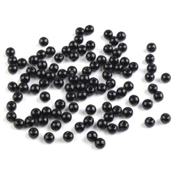 Plastic imitation pearl beads glance ø5 mm - Black (10 Grams)