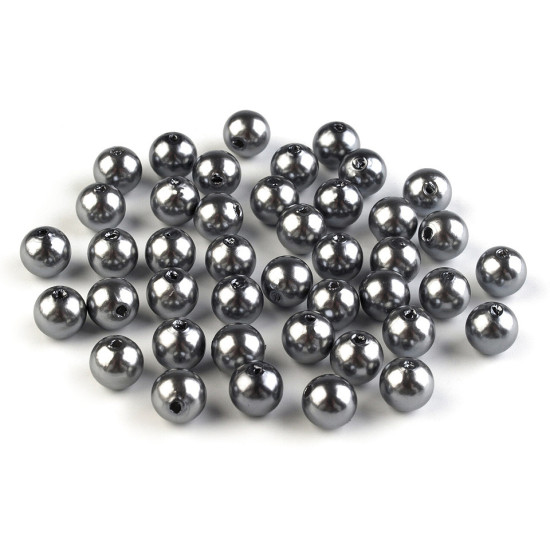 Plastikowe koraliki woskowane / perły glance ø8 mm - Szary (100 Gramy) Plastikowe koraliki woskowane / perły glance ø8 mm - Szary (100 Gramy)