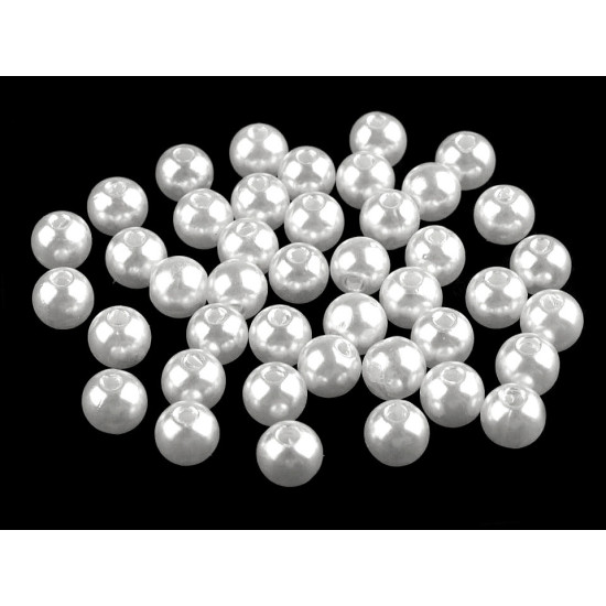 Plastikowe koraliki woskowane / perły glance ø8 mm - Szary (100 Gramy) Plastikowe koraliki woskowane / perły glance ø8 mm - Szary (100 Gramy)