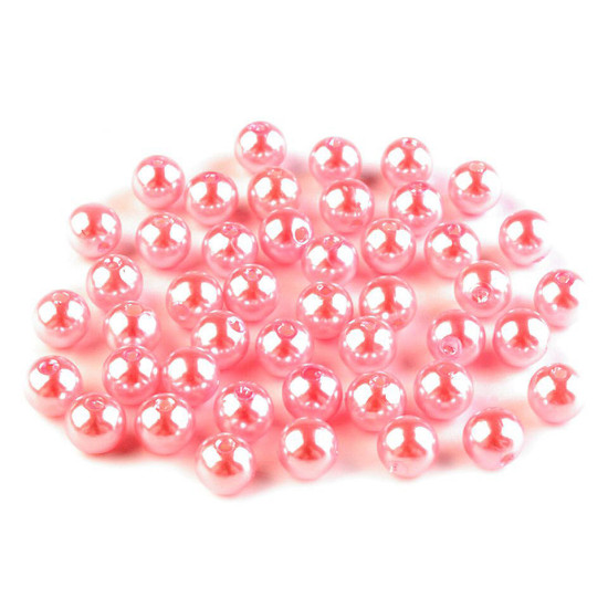Plastikowe koraliki woskowane / perły glance ø8 mm - Szary (100 Gramy) Plastikowe koraliki woskowane / perły glance ø8 mm - Szary (100 Gramy)