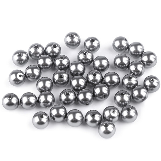Plastikowe koraliki woskowane / perły glance ø8 mm - Szary (100 Gramy) Plastikowe koraliki woskowane / perły glance ø8 mm - Szary (100 Gramy)