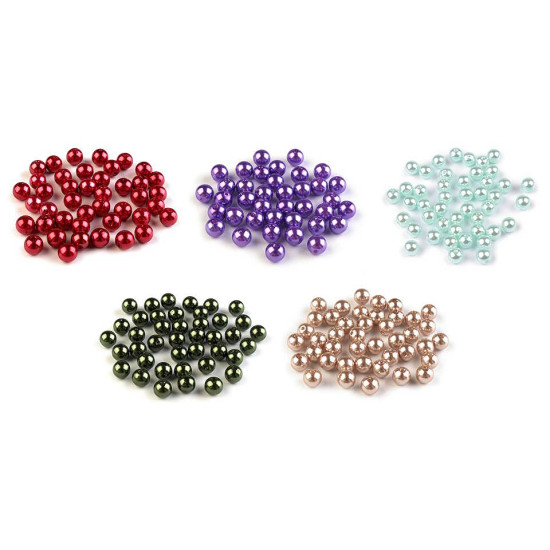 Plastikowe koraliki woskowane / perły glance ø8 mm - Szary (100 Gramy) Plastikowe koraliki woskowane / perły glance ø8 mm - Szary (100 Gramy)