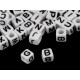 Koraliki modułowe plastikowe kostka z literkami 6 mm - Mix czarno-biały (12 Torby) Koraliki modułowe plastikowe kostka z literkami 6 mm - Mix czarno-biały (12 Torby)