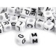 Koraliki modułowe plastikowe kostka z literkami 6 mm - Mix czarno-biały (12 Torby) Koraliki modułowe plastikowe kostka z literkami 6 mm - Mix czarno-biały (12 Torby)