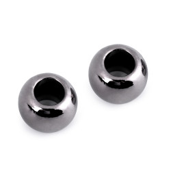 Koraliki plastikowe metalic duży otwór do przewlekania 11x15 mm - Antracyt (10 Sztuki)
