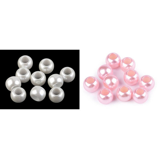 Koraliki plastikowe duży otwór do przewlekania 11x15 mm - Różowy jasny (500 Sztuki) Koraliki plastikowe duży otwór do przewlekania 11x15 mm - Różowy jasny (500 Sztuki)