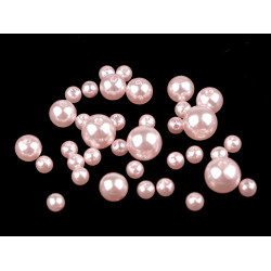 Imitation de perle en plastique glance, mélange de tailles - Rose clair (1 Sachet)