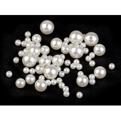 Imitation de perle en plastique glance, mélange de tailles - Perle (1 Sachet)