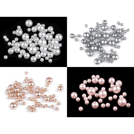 Imitation de perle en plastique glance, mélange de tailles - Blanc (4 Sachets) Imitation de perle en plastique glance, mélange de tailles - Blanc (4 Sachets)