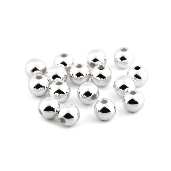 Plastikowe koraliki / perły glance metalic ø8 mm - Srebrny ciemn (100 Gramy) Plastikowe koraliki / perły glance metalic ø8 mm - Srebrny ciemn (100 Gramy)