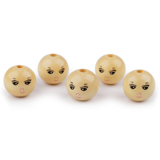 Koraliki drewniane buźka ø22 mm - Naturalny jasny (5 Sztuki) Koraliki drewniane buźka ø22 mm - Naturalny jasny (5 Sztuki)