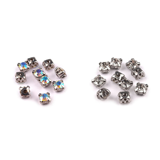Dżety w oprawie do przyszycia ø10 mm - Crystal (40 Sztuki) Dżety w oprawie do przyszycia ø10 mm - Crystal (40 Sztuki)