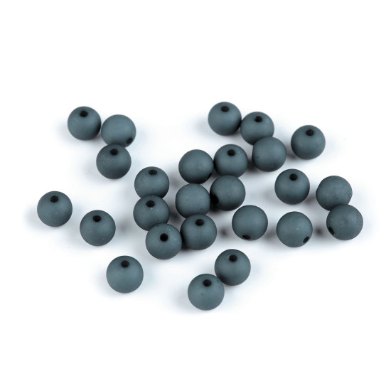 Matte acrylic beads ø8 mm - Anthracite (250 Pieces)