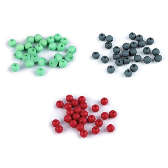Matte acrylic beads ø8 mm - Anthracite (250 Pieces)