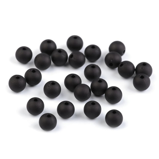 Matte acrylic beads ø8 mm - Anthracite (250 Pieces)