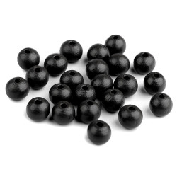 Koraliki drewniane ø10 mm - Czarny (100 Gramy)
