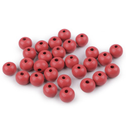 Koraliki drewniane ø10 mm - Jasnyczerwony (100 Gramy)