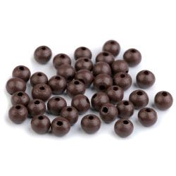 Koraliki drewniane ø8 mm - Ciemnybrązowy (100 Gramy)