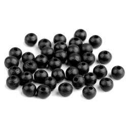 Koraliki drewniane ø8 mm - Czarny (100 Gramy)
