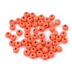 Koraliki drewniane ø8 mm - Pomarańczowy dyniowy (100 Gramy)