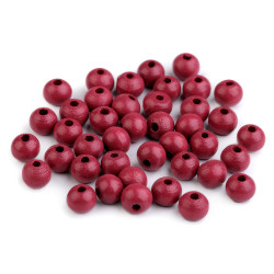 Koraliki drewniane ø8 mm - Bordo (100 Gramy)