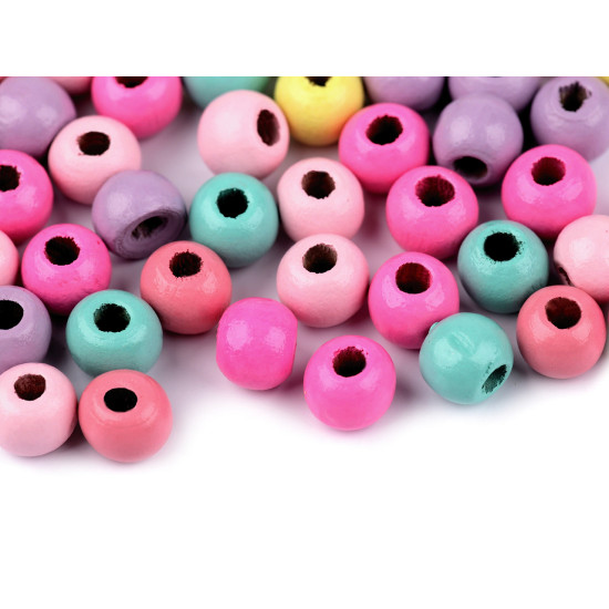 Cuentas de madera ø8 mm colores pastel - Mezcla (100 Gramos) Cuentas de madera ø8 mm colores pastel - Mezcla (100 Gramos)