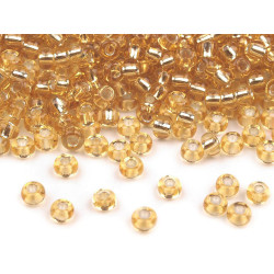 Rokail preciosa 8/0 - 3 mm z powlekaną dziurką - Złoty jasny (20 Gramy)