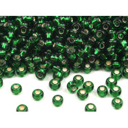 Rokail preciosa 8/0 - 3 mm z powlekaną dziurką - Zieleń pastel (20 Gramy)