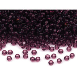 Rokail - koraliki szklane preciosa 10/0 - 2,3 mm z połyskiem - Fioletowy śliwkowy (20 Gramy)