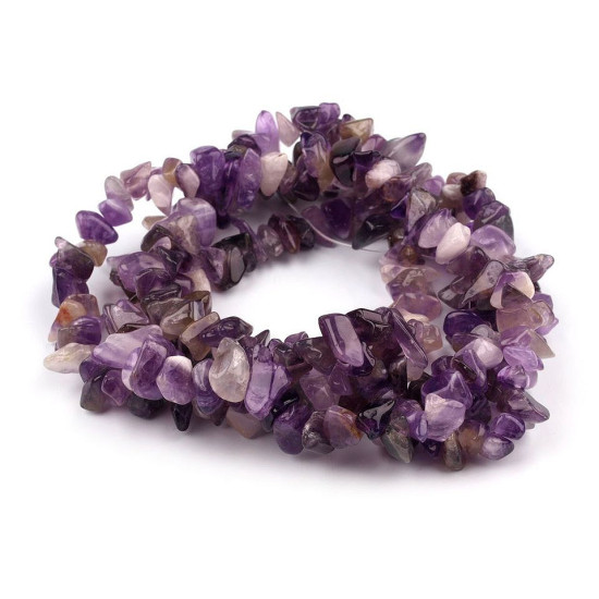 Mineral chip beads amethyst on nylon string - Ametyst (1 String) Mineral chip beads amethyst on nylon string - Ametyst (1 String)